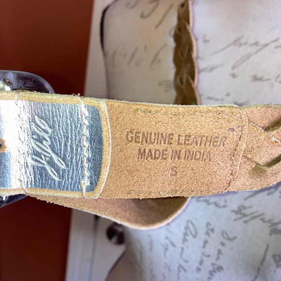 J. Jill Leather Braided Silver Belt Silver Buckle sz Small - Picture 7 of 7